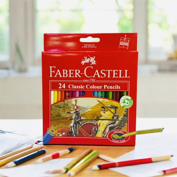 مداد 24 رنگ فابرکاستل مقوایی