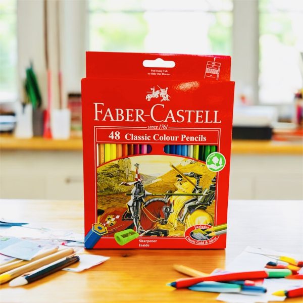 مداد 48 رنگ فابر مقوایی
